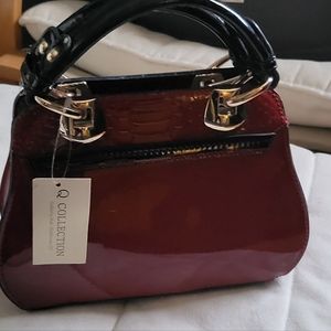 Red glossy Q Collection handbag